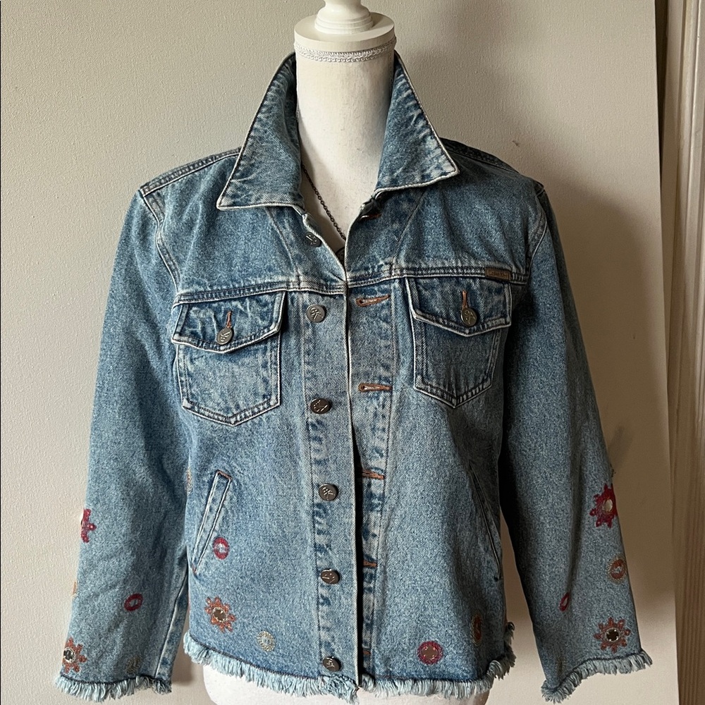 Embroidered Denim Jacket - Picture 2 of 5